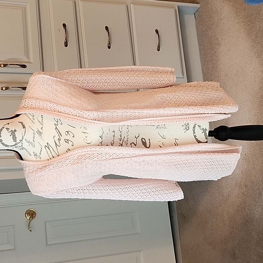 Notations Pink Open Knit Cardigan